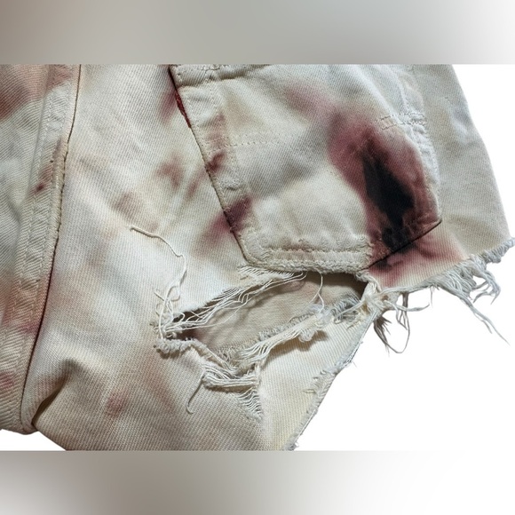 Levi Vintage Bleached Tie-Dye Distressed Jean Shorts Sz 28 (6/7)​​​​ - Picture 8 of 9
